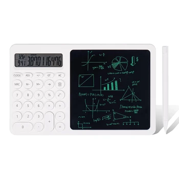 1 парче калкулатор с LCD таблет за писане с електронен календар време температури ABS 2-в-1 настолен стоящ калкулатор
