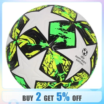 Висококачествени футболни топки Официален размер 5 PU Материал Безшевни гол Отбор Открит мач игра Футбол обучение Ballon De Foot