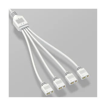5V 3-пинов удължителен кабел за компютърна дънна платка 1 точка 4 Разширение за свързване на кабела на главината ARGB сплитер, бял