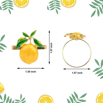 12 броя лимонови салфетки пръстени летни държачи за салфетки тропически плодове салфетка катарама декор за летен рожден ден сватбено тържество