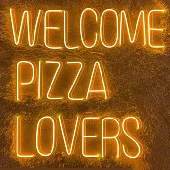 Добре дошли пица любовник неон знак пица магазин стена декор LED за ресторант кухня декорация ръчно изработени потребителски неонови знаци