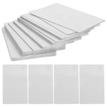 100 бр празни карти сублимация бизнес алуминиева плоча 8.4X5.6cm метал гравиране име бяла сплав сублимация карти име