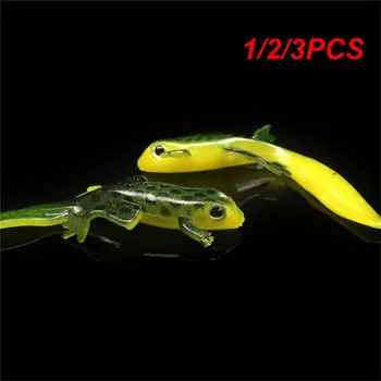 1/2/3PCS Bionic Bait Long Tail Frog Black Point Green Back Goods For Fishing 3d Stereo Eye Fishing Goods Luya Fake Bait 3g80mm
