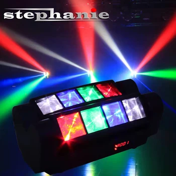 Движеща се светлина за главата LED Spider Auto Running Beam Сценично осветление DMX RGBW Music Disco DJ проектор за сватбени светлини за нощни клубове