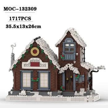 нов MOC-132309 събрание декорация Коледна атмосфера зимна кабина модел 1717PCS възрастен и деца DIY играчка подарък за рожден ден