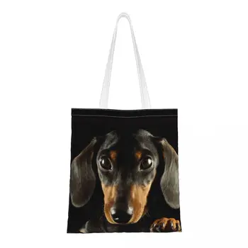 Dachshund куче снимка портрет еко рамо чанти женски рамо чанта естетични домашни любимци животински висок капацитет чанта купувач чанта