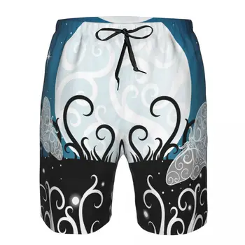 Бързо сухо лято мъжки бански костюми плаж съвет къси слипове за човек Луна с пеперуди плувен багажник плажно облекло