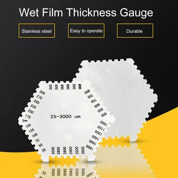  високо прецизна неръждаема стомана шестоъгълник мокър филм гребен неръждаема стомана мокра дебелина габарит измервателни уреди