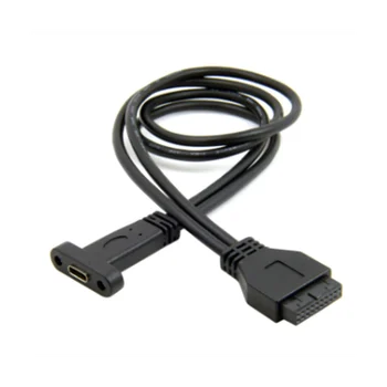 Единичен порт USB 3.1 Тип C USB-C Женски към USB 3.0 Дънна платка 19Pin Header кабел 50cm