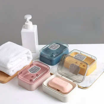 Simple Style Soap Box with Lid Travel Portable Soap Storage Box Начало Баня Soap Drain Holder Soap Dish Аксесоари за баня