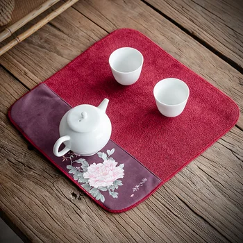 2023 Китайски цветя чай кърпа за сватбено тържество маса кърпа вечеря декор домакински текстил сух балон чай мат чай церемонияLA597