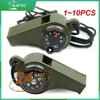 1 ~ 10PCS 3in1 оцеляване свирка Mutifunction лек свирка термометър компас за къмпинг туризъм и дейности на открито