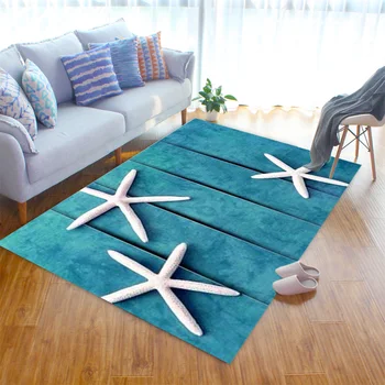 3D плаж звезда модел хол фланела килим спалня килим Alfombra детска зона килими за дома мек етаж лента салон килим