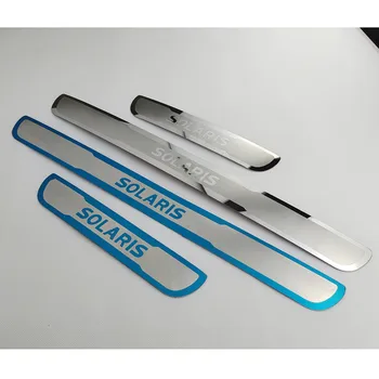 for Hyundai Solaris 2011-2018 Неръждаема стомана Scuff Plate/Door Sill Door Sill Scuff Plate Welcome Pedal Car-styling E