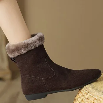 2023 Ново секси Топло и плюшено Дамски обувки с къс ръкав Устойчивост на хлъзгане и студ Ботуши за сняг женски