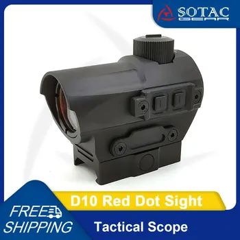 SOTAC GEAR Тактически обхват D10 Red Dot Sight Холографски лов Оптичен рефлекс Прицели Обхвати Fit 20mm Rail