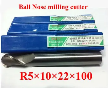 5PCS удължаване R5.0 високоскоростна стоманена топка край фреза, прав джолан бяла стомана нож, R сплав фреза