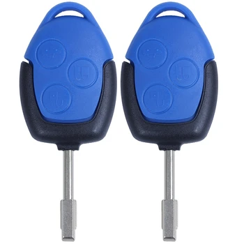 2X 3 бутон капак черупка ключ дистанционно управление тяло & ключове за Ford Transit Blue