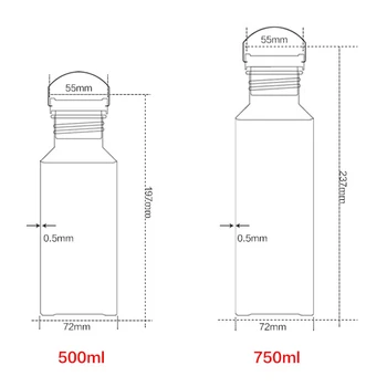  нетоксичен и без миризма титанов бутилка вода подобрява напитка чистота идеален за открито ентусиасти 500ml / 750ml