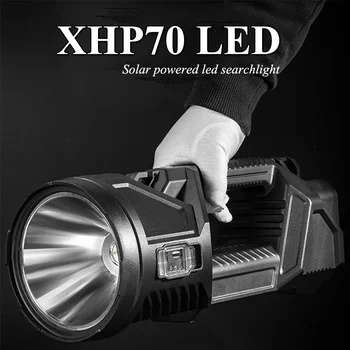  USB акумулаторно ръчно фенерче с висок лумен XHP70 LED работна светлина водоустойчив прожектор къмпинг светлина фенер факел