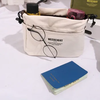 Обикновена платнена чанта практична чанта средна чанта за съхранение на пътувания преносима чанта за грим мама организиране чанта