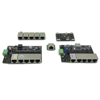 Unmanaged 3/5port 10/100/1000M индустриален Ethernet комутаторен модул PCBA платка OEM Auto-sensing портове PCBA платка OEM дънна платка