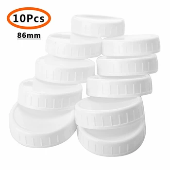 10Pcs пластмасови капачки за съхранение капаци оребрени за стандартен редовен устата буркан бутилка