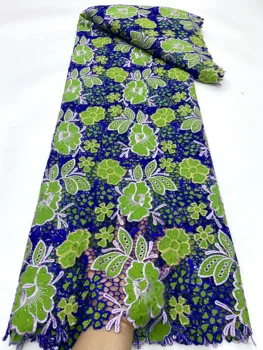 Последни африкански Guipure кабел дантела плат 2024 високо качество нигерийски водоразтворими дантелени тъкани за парти рокля шиене