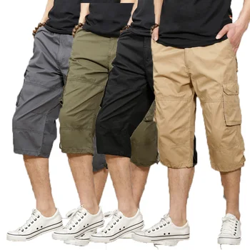 Нов дизайн плюс размер работни панталони мулти джоб случайни спортни гащеризони мъже летни карго шорти