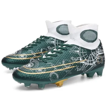 Мъжки футболни обувки на открито Най-високо качество глезена трева футболни клинове ултралеки тенденции трева обучение спортни обувки FG / TF маратонки