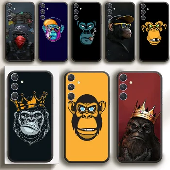 Fashion Cool Monkey Калъф за телефон за Samsung Galaxy A 12 13 32 33 34 51 52 53 54 71 S 20 21 22 23 Ultra TPU Plus Soft Black