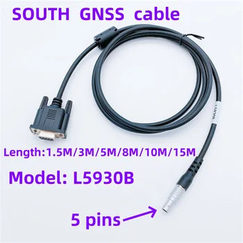 Brand NEW SOUTH GNSS GPS RTK кабел за данни L5930B 5pins към DB9 / F RS232 кабел