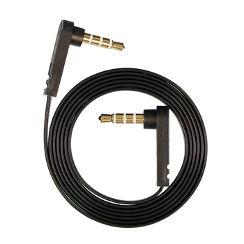 1M Dual 90 градуса лакът под ъгъл 3.5mm 4 полюс или 3 полюс кола AUX малък и мек lTPE излъчване аудио кабел плоска форма