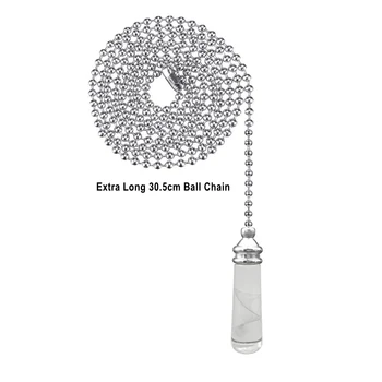 30.5/90/100cm Clear Crystal Pull Chain Extension Ceiling Light Switch Handle Metal Connector Crystal Pull Decor String Cord Shap