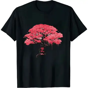 Японска черешова цветна дървесна тениска Sakura Anime Graphic Art