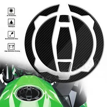 3D въглеродни влакна мотоциклет резервоар капачка защита стикер стикер Decal аксесоар за Kawasaki Z900/650/400 Ninja400/650 X300 Versys650/1000