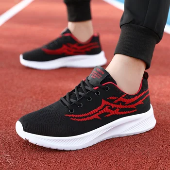 Damyuan Нови летящи тъкачни маратонки Мъжки спортни обувки за бягане Дишащи ежедневни обувки Мъжка мода Вулканизирани обувки Тренировъчна обувка