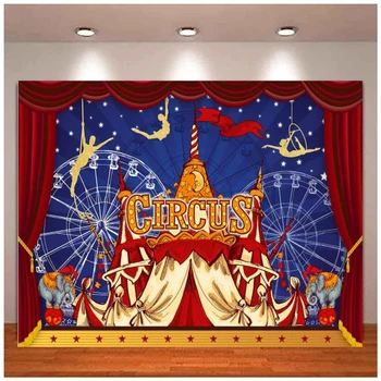 карнавална нощна фотография фон реколта цирк палатка акробат завеса фон парти доставки рожден ден бебе душ декор