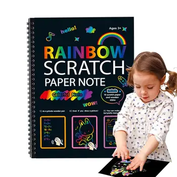 Scratch изкуства за деца Rainbow Scratch Paper Art Set Scratch Off Paper Детски художествени занаяти Мини Scratch Off Бележки Магическа драскотина