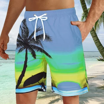 2023 Бързо сухо лято мъже Хавайски плажни шорти Мода 3D принтирани дрехи Къпане Плуване Къси панталони Плажно облекло Дропшипинг