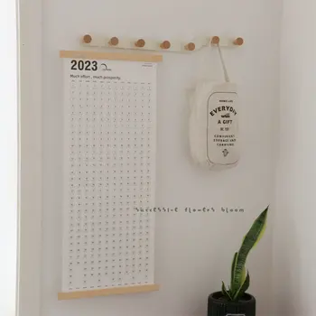 Дървена рамка начало стенен годишен календар планиране форма лист удар стена календар 2023ins стил плакат месечен календар