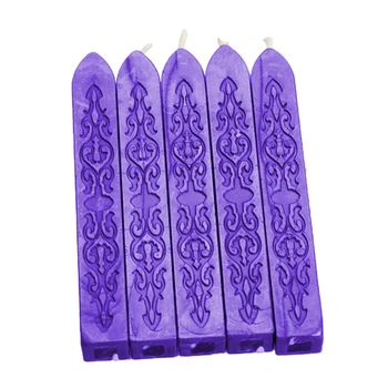 Комплект от 5 квадратни восък за свещи с фитил запечатване восъчна пръчка за домашно парти фестивал вечеря на свещи голямо количество печат направен метал