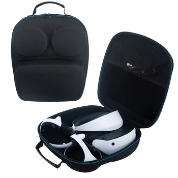 Калъф за носене за PS VR2 Ударопоглъщаща преносима чанта за съхранение на багаж Двоен цип за аксесоари за съхранение на PS5 VR2
