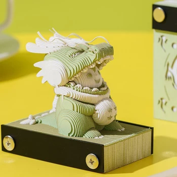 2024 3D сладък китайски дракони бюро календар стилен DIY хартия бележки за хол