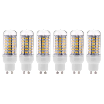 6X GU10 10W 5730 SMD 69 LED крушки LED царевица светлина LED лампа енергоспестяваща 360 градуса 200-240V топло бяло