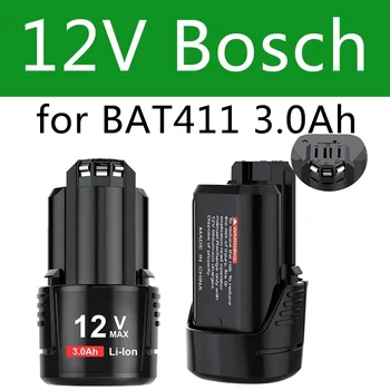 12V Bosch 3000mAh BAT411 Резервна батерия Bosch 12V Батерия за BOSCH BAT412A BAT413A D-70745GOP 2607336013 2607336014 PS20-2