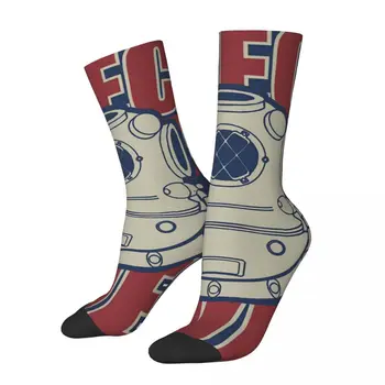 Реколта Wreck водолаз мъжки чорапи гмуркане гмуркане гмуркане унисекс хип-хоп безшевни отпечатани щастлив екипаж чорап подарък