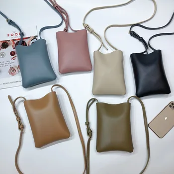  реколта жени Pu кожа рамо Crossbody чанта за жени високо качество вертикални мини дами мобилен телефон чанта и чантата