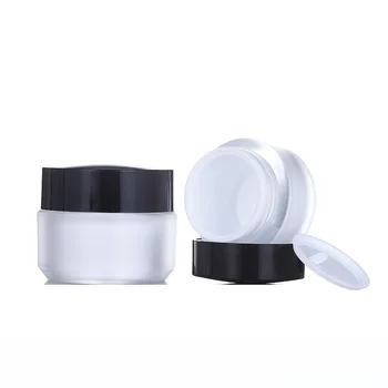 20Pcs Празни буркани за козметичен крем 30G 50G White Frost контейнери за грим Многократни опаковъчни бутилки Крем за грижа за кожата Пластмасови саксии