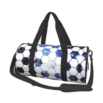 Футбол Черно синьо спортни чанти мода обучение фитнес чанта с обувки новост чанти мъжки женски модел уикенд фитнес чанта
